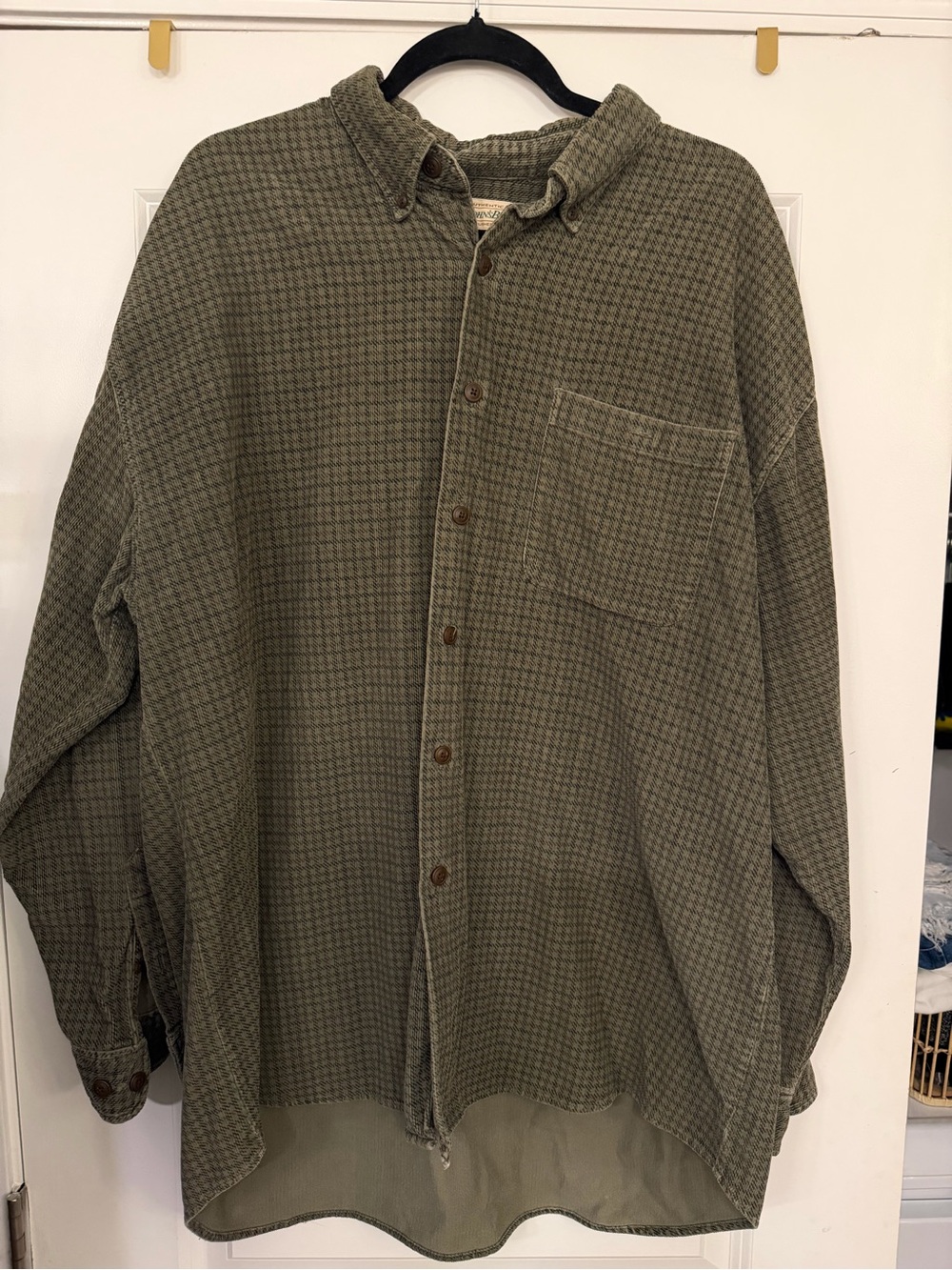 St. John's Bay Olive Textured Button-Front Shirt